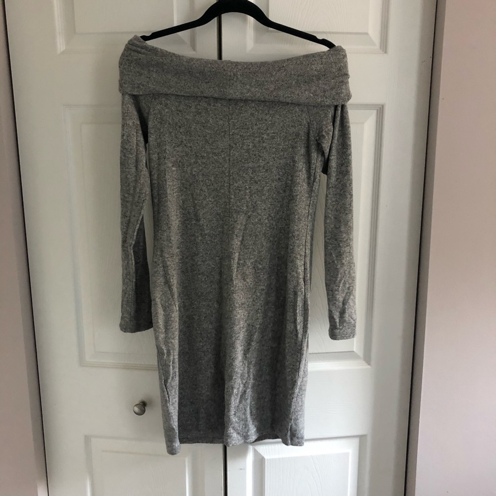 Grey Express Off the Shoulder Sweater Dress - M